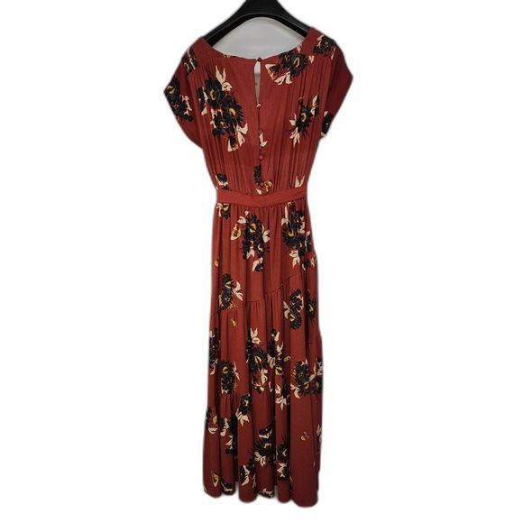 Free People All I Got Tiered Red Floral Maxi Dress Size 2 - Picture 5 of 9